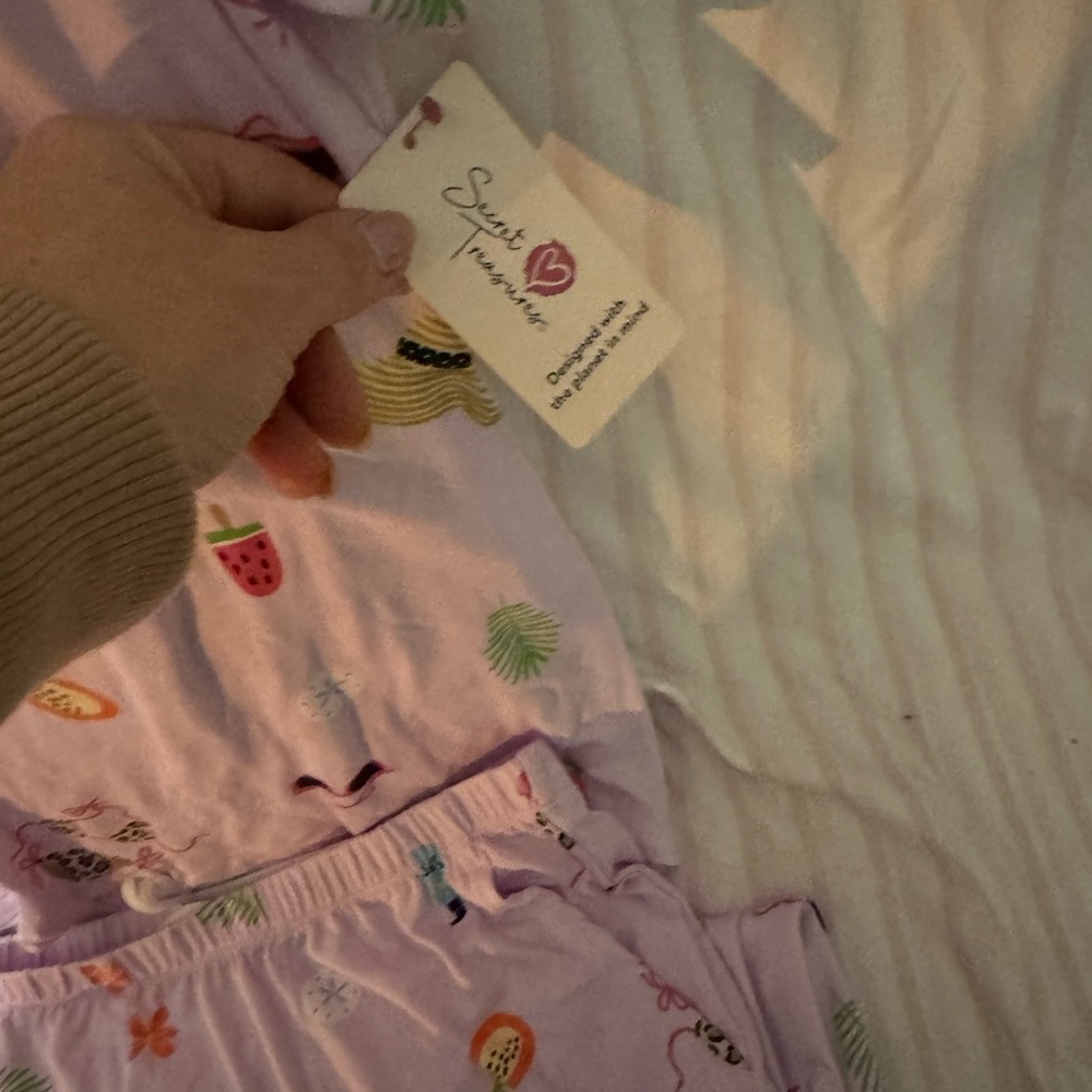 Secret Treasures Pajama Set in Light Purple with Cute Patterns - Picture 3 of 6